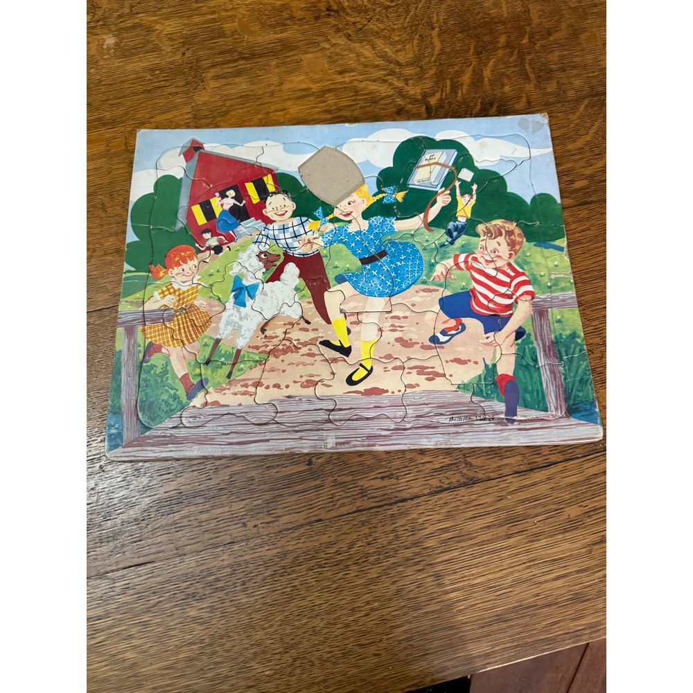 Vintage Frame Tray Puzzles Tuco Lawson Wood Built-Rite Lot of 4‎ Missing Pieces